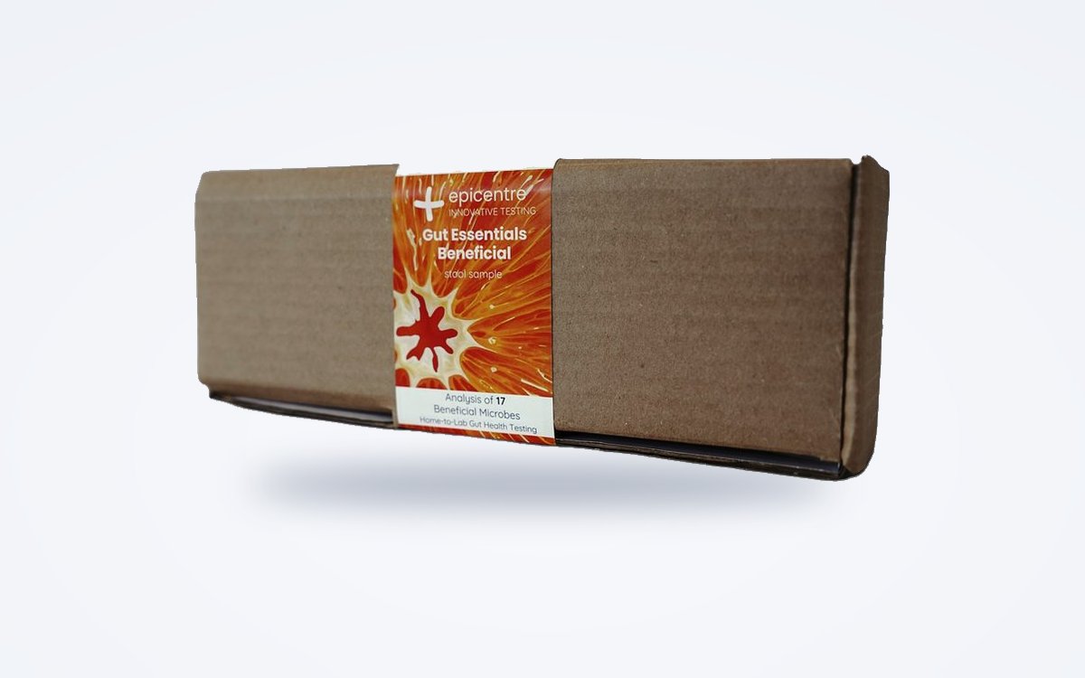 The Epicentre Gut Essentials Beneficial home test kit box